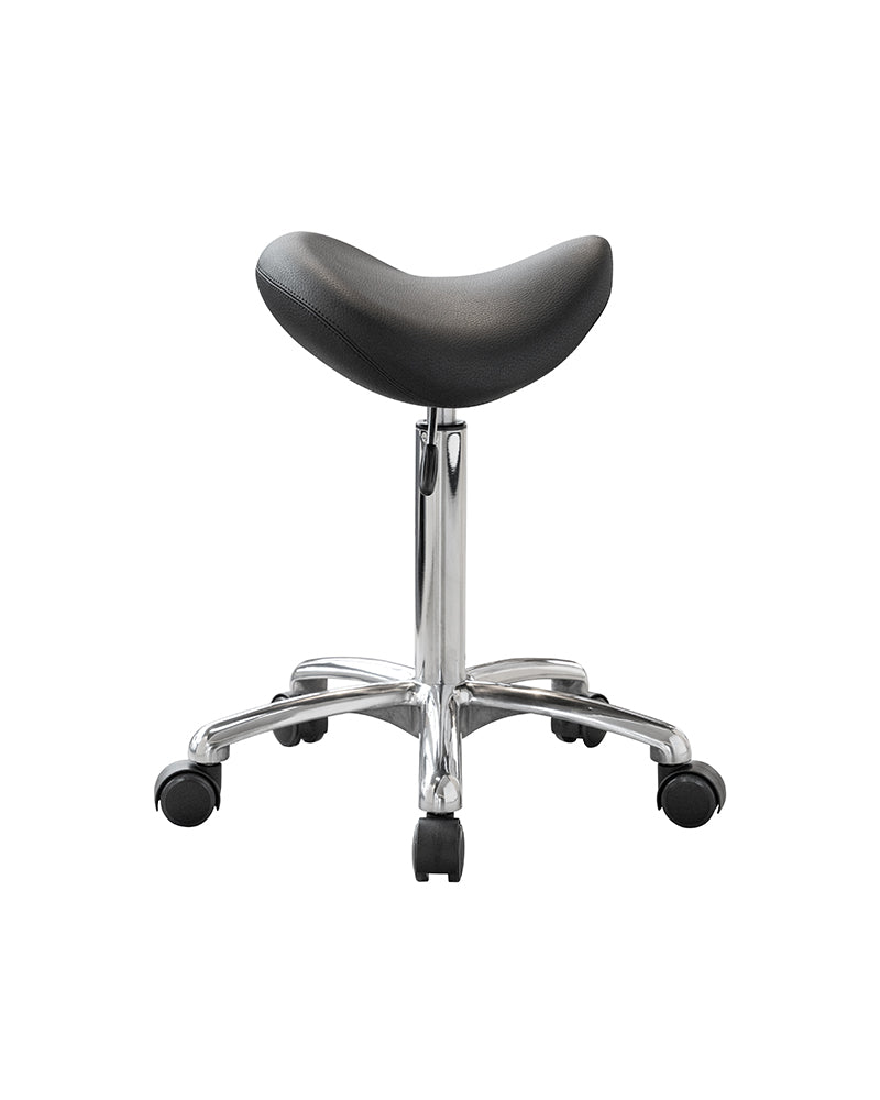 Stella - tabouret selle de cheval en aluminium avec revêtement noir